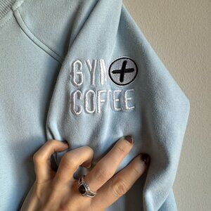 GYM + COFFEE - Irish Athleisure Brand - Baby Blue Pullover with Pockets! - M